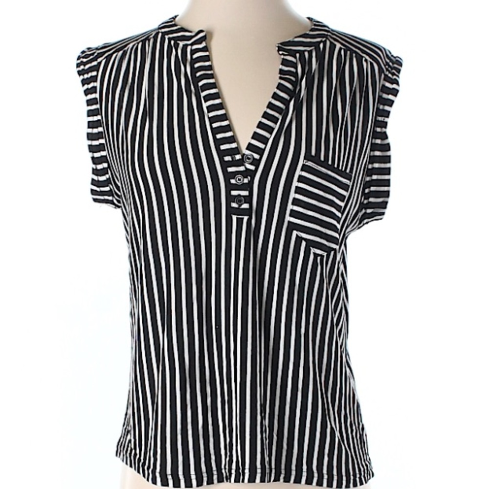 Topshop black and white striped top